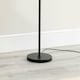 image 1 of ValueLights Marissa Black Velvet Drum Shade with Black Stacked Ball Floor Lamp