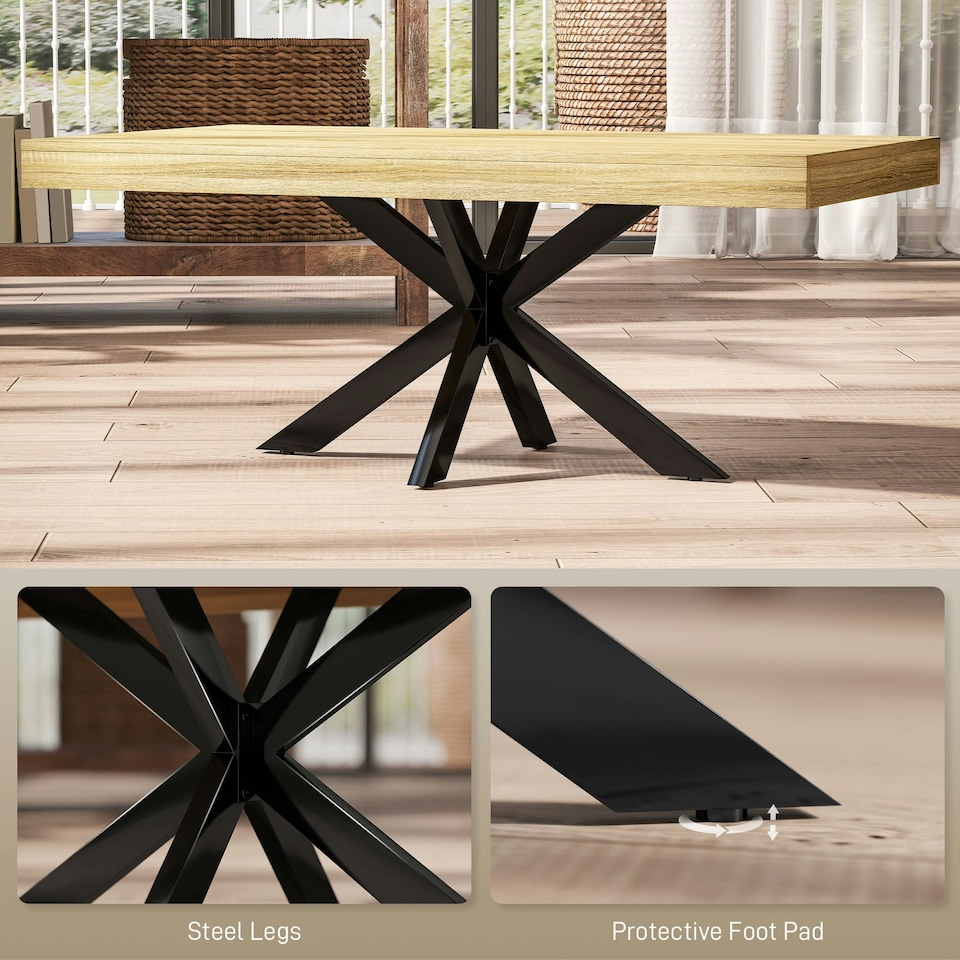 image 1 of HOMCOM Industrial Coffee Table, End Table with Steel Frame
