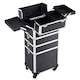 image 7 of Yaheetech 4-In-1 Rolling Makeup Trolley Case Aluminum Black | Pink