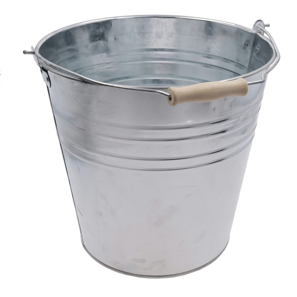 image 1 of 15L Galvanised Steel Metal Bucket Pail Water Coal Fire Greenhouse Garden Plants 6pc