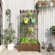 image 2 of Outsunny Wood Planter with Trellis for Climbing Plants Vines Planter Box Brown