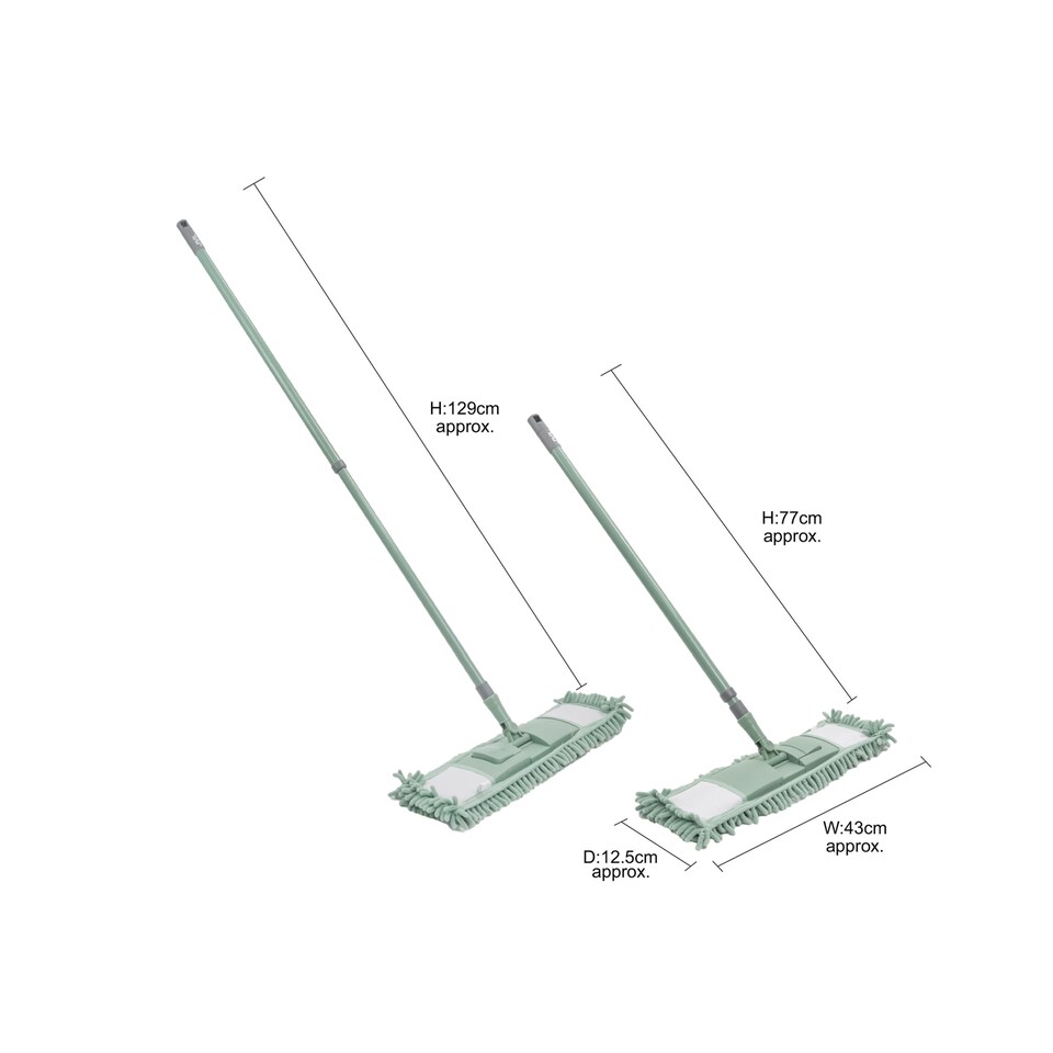 image 1 of JVL Extendable Chenille Mop with 2 Replacement Heads,  Green