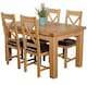 image 1 of Richmond 140-220cm Oak Extending Dining Table and 4 Berkeley Leather Chairs | Brown | Brown