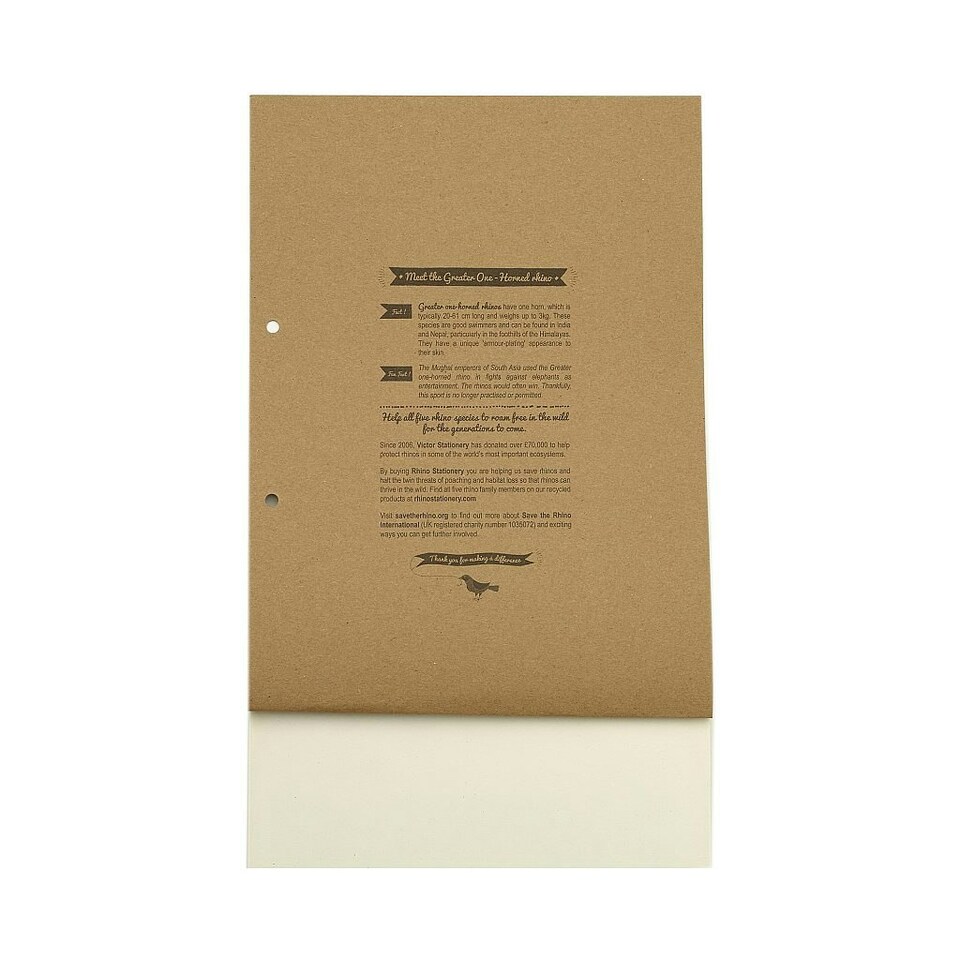 image 1 of Rhino A4 Recycled 80 Leaf 8mm Lined with Margin Refill Pad