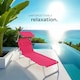 image 8 of Sun Lounger - foldable, adjustable sunroof, 4-step backrest, head cushion | Pink | pink | 1