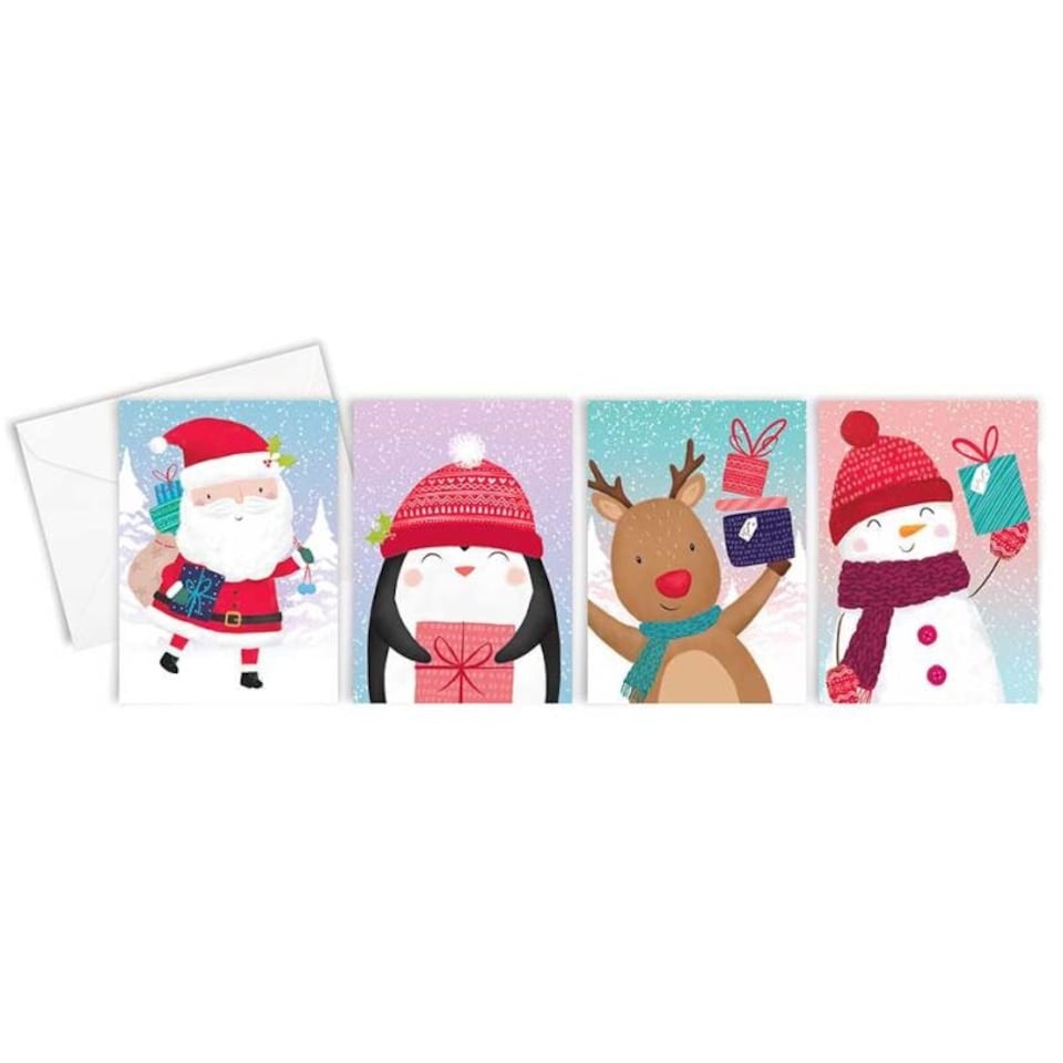 image 1 of Box of 16 Cute Character Design Christmas Cards