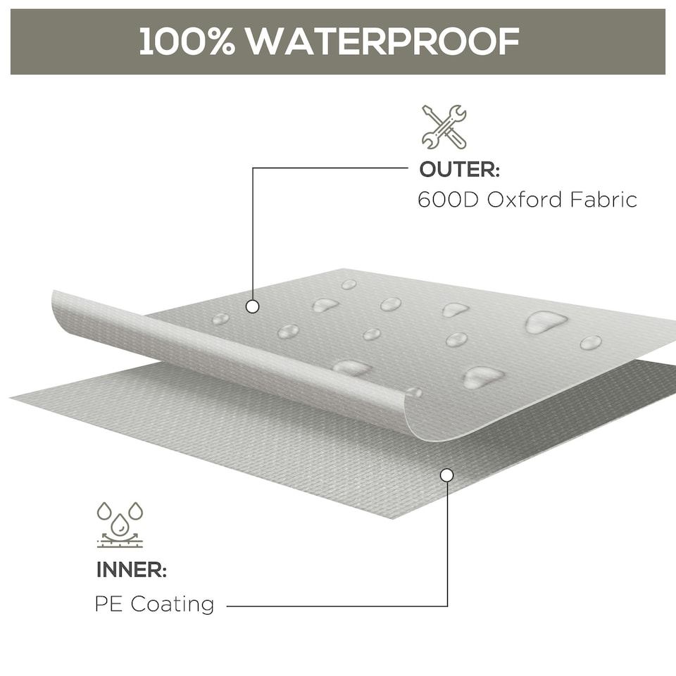 image 1 of Outsunny 205x145x70cm UV Rain Protective Cover For Garden Patio Rattan Furniture Grey | 210 x140 x80 cm