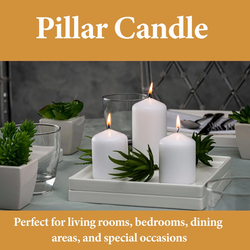 image 1 of Bolsius White Pillar Candle 13cm Decorative Unscented Home Decor Ambient Candle