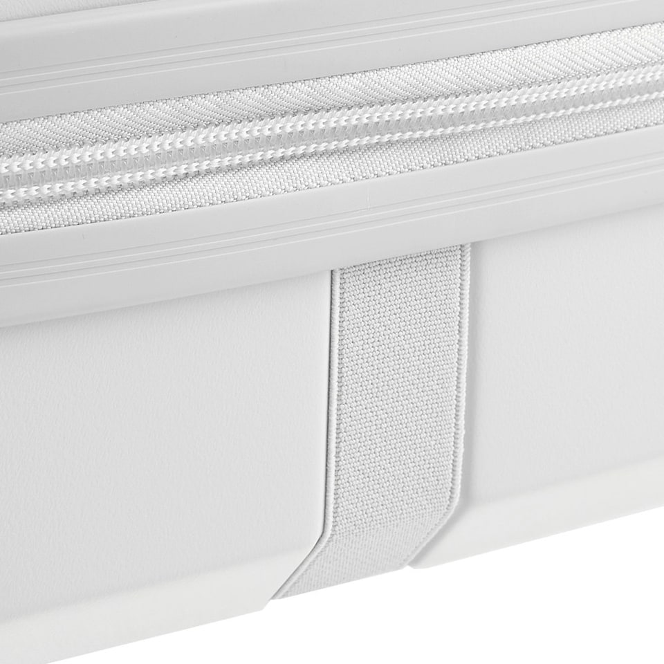 image 1 of Living and Home Lightweight Portable Hard Shell Travel Cosmetic Case | White | Personal Item