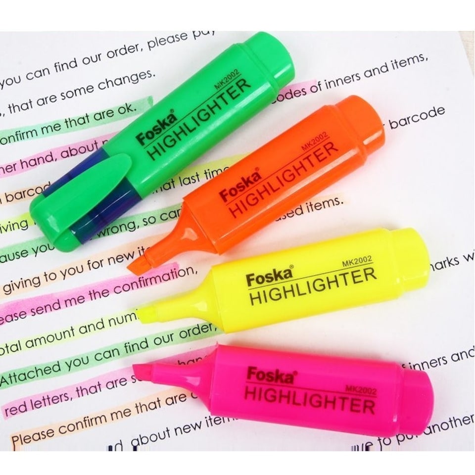 image 1 of Pack of 4 Multi Colour Highlighter Pens