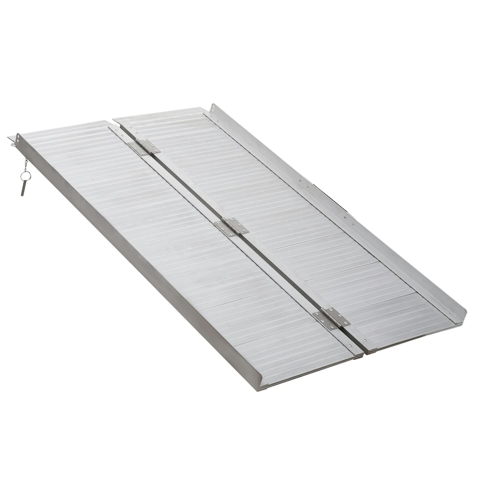image 1 of HOMCOM 4ft Aluminium Folding Wheelchair Ramp Equipment Mobility Suitcase