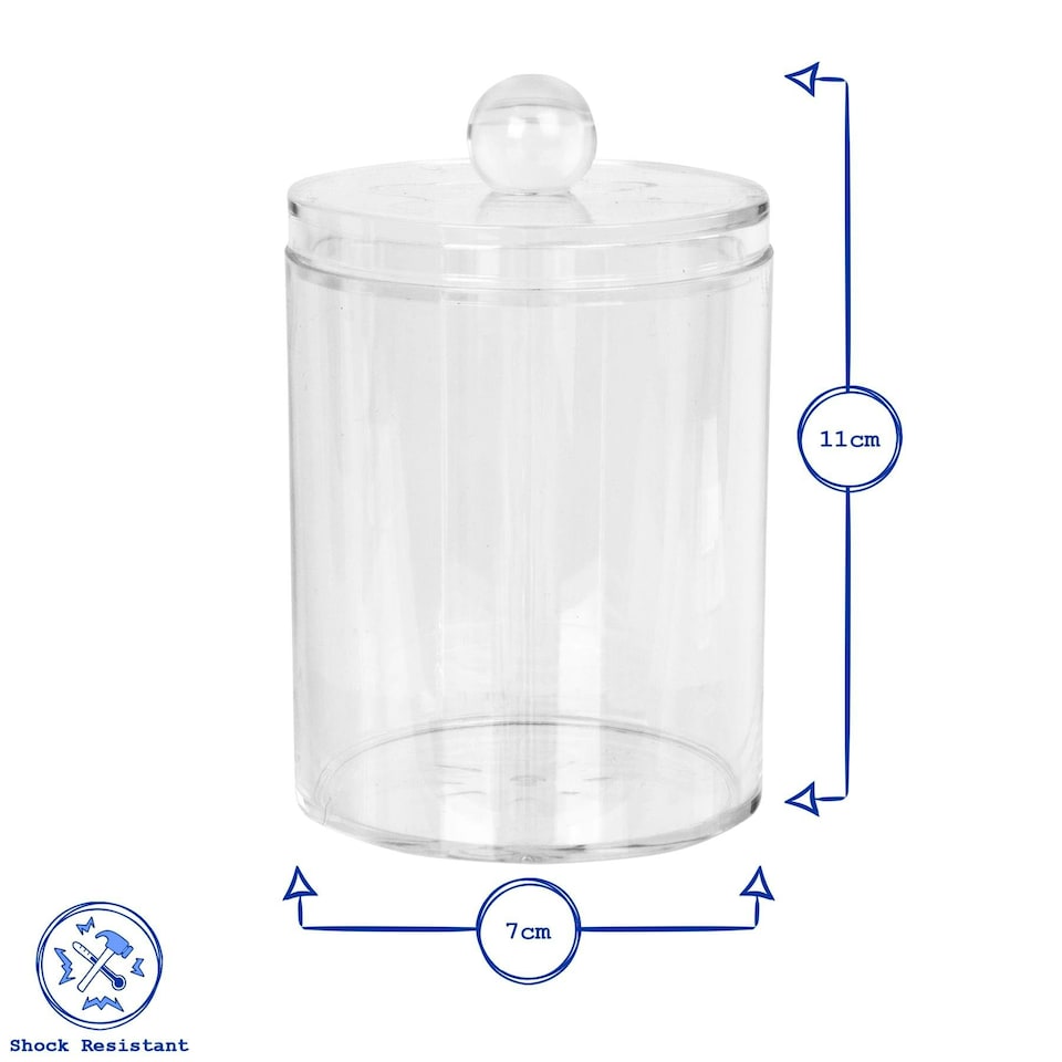image 1 of Harbour Housewares Reusable Plastic Bathroom Canisters with Clear Lid - Pack of 4