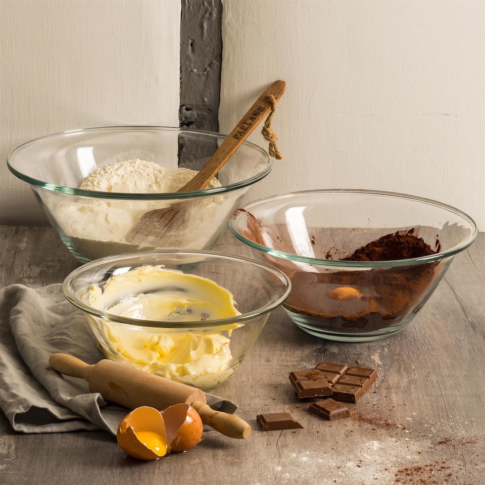 image 1 of Bormioli Rocco Mr Chef Glass Nesting Mixing Bowl - 4 Litres - Pack of 6