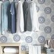 image 4 of NuWallpaper SLW3424 B-Spoke Self Adhesive Wallpaper, Blue Multi