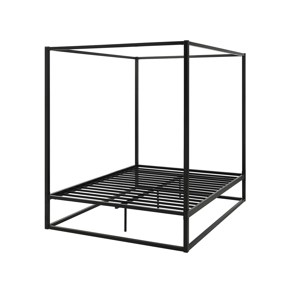 image 1 of Ashwell Modern Four 4 Poster Black Metal Bed Frame (Double)