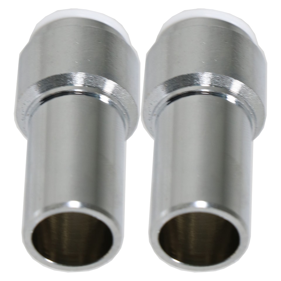 image 1 of SPARES2GO Radiator Valve 15mm x 10mm Pushfit Chrome Speed Fit Reducing Straight Compression Stem (Pack of 2)