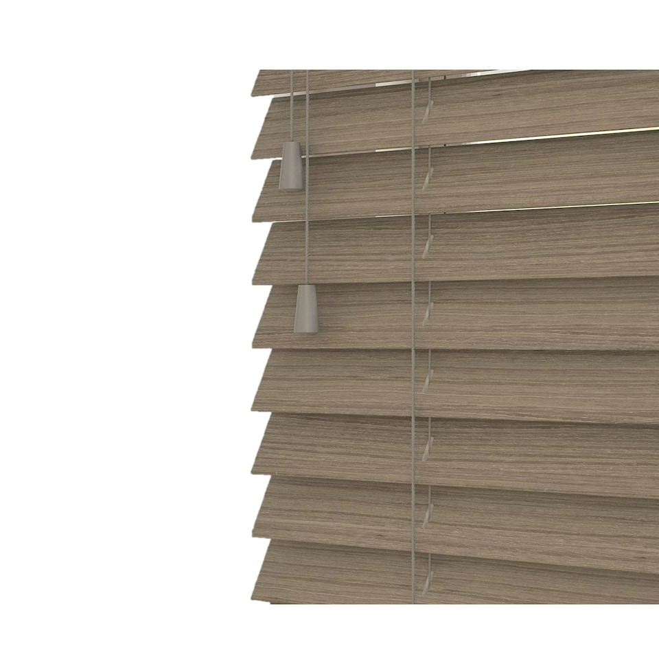 image 1 of 165cm Inner City Oak Wooden Venetian Blinds With Strings (130cm drop)