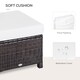 image 6 of Outsunny Rattan Footstool Wicker Ottoman with Padded Seat Cushion Outdoor Patio Furniture for Garden Poolside Living Room, 50 x 50 x 35 cm, Brown