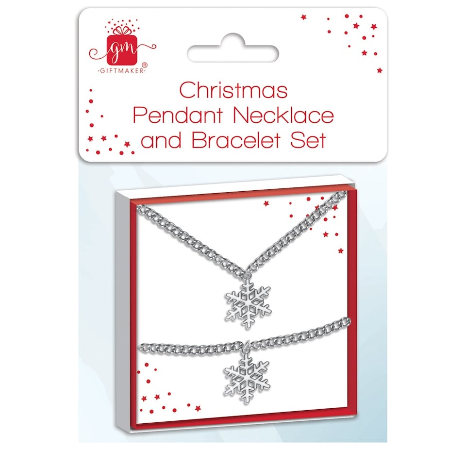 image 1 of Christmas Pendant Necklace & Bracelet Set