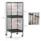 image 7 of PawHut 2 In 1 Large Bird Cage Aviary with Wheels, Slide-out Trays Wood Perches