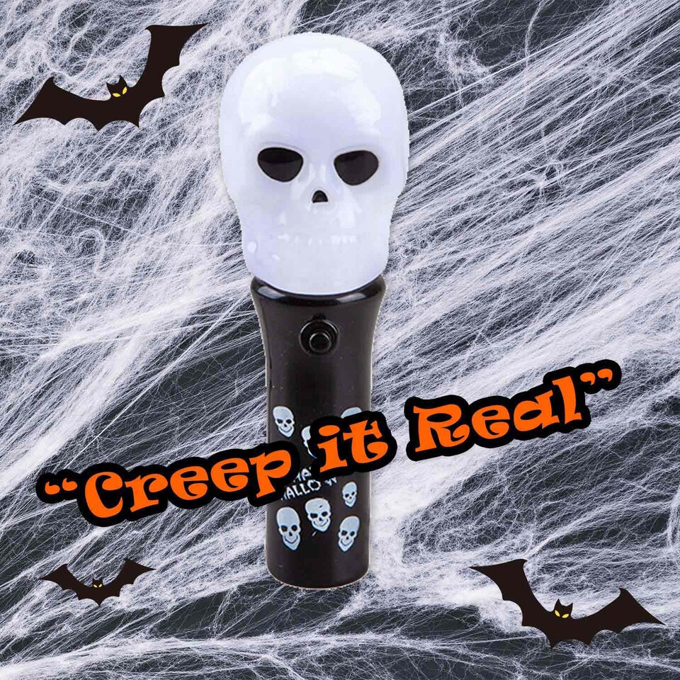 image 1 of PMS Halloween Light-Up Skull Wand Accessory, 11.3 x 4.6 cm