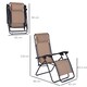 image 5 of Outsunny Zero Gravity Chair Metal Frame Texteline Armchair Outdoor Folding and Reclining Sun Lounger with Head Pillow for Patio Decking Gardens Camping, Beige