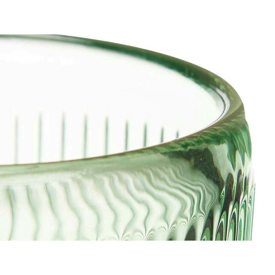 image 1 of Candleholder Stripes Green Crystal 7,5 x 7,8 x 7,5 cm (12 Units) N/A
