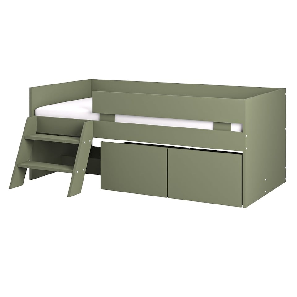 image 1 of Flair Logan Single Storage Low Sleeper Green Bed