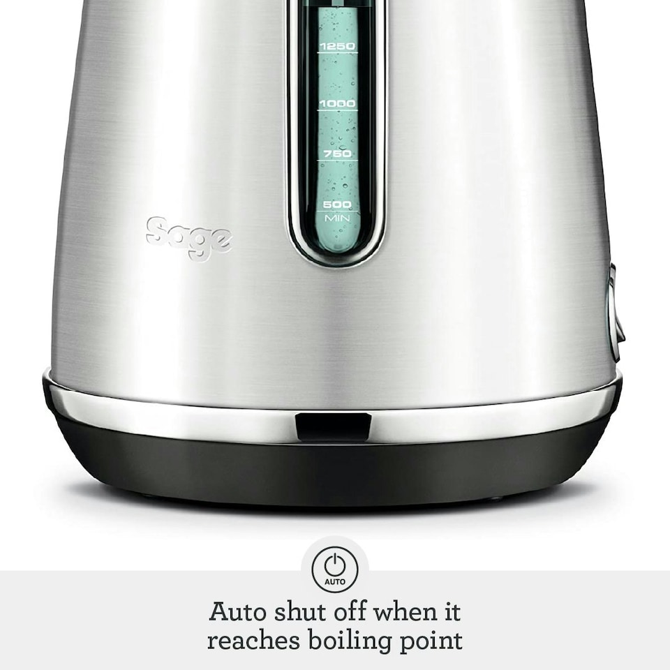 image 1 of Sage The Soft Top Luxe Quiet Electric Kettle, Fast Boil, Opens Softly, Elegant Design - 1.7 L Capacity, Cordless, 2400 W - Brushed Stainless Steel