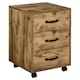 image 1 of HOMCOM File Cabinet with 3 Drawers, Under Desk Mobile Filing Cabinet Brown