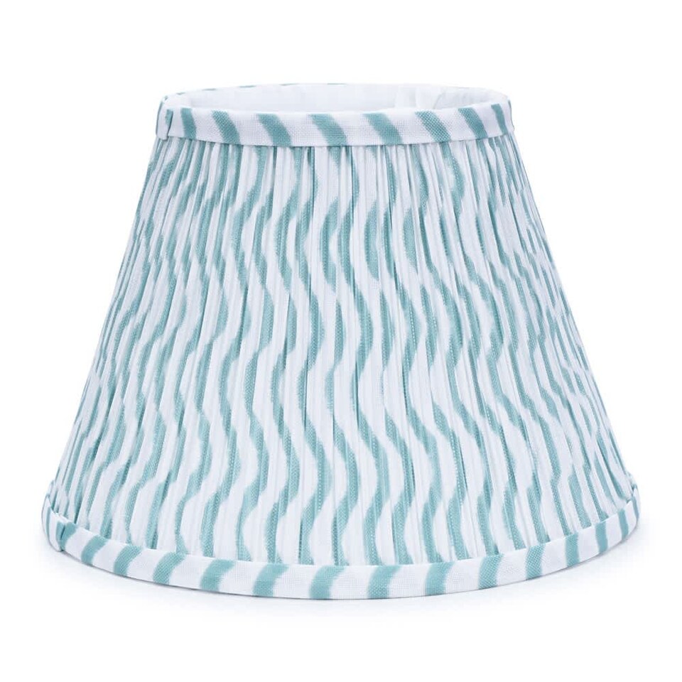 image 1 of ValueLights Riza Tapered Green Arrow Fabric Pleat Large Lamp Shade | Green