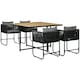 image 1 of Outsunny Rattan Dining Set, Rattan Cube Dining Sets with Space-saving