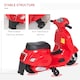 image 6 of HOMCOM Vespa Licensed 6V Kids Electric Motorbike Ride On Motorcycle  Battery Powered for 18-36 Months with Horn Light Red