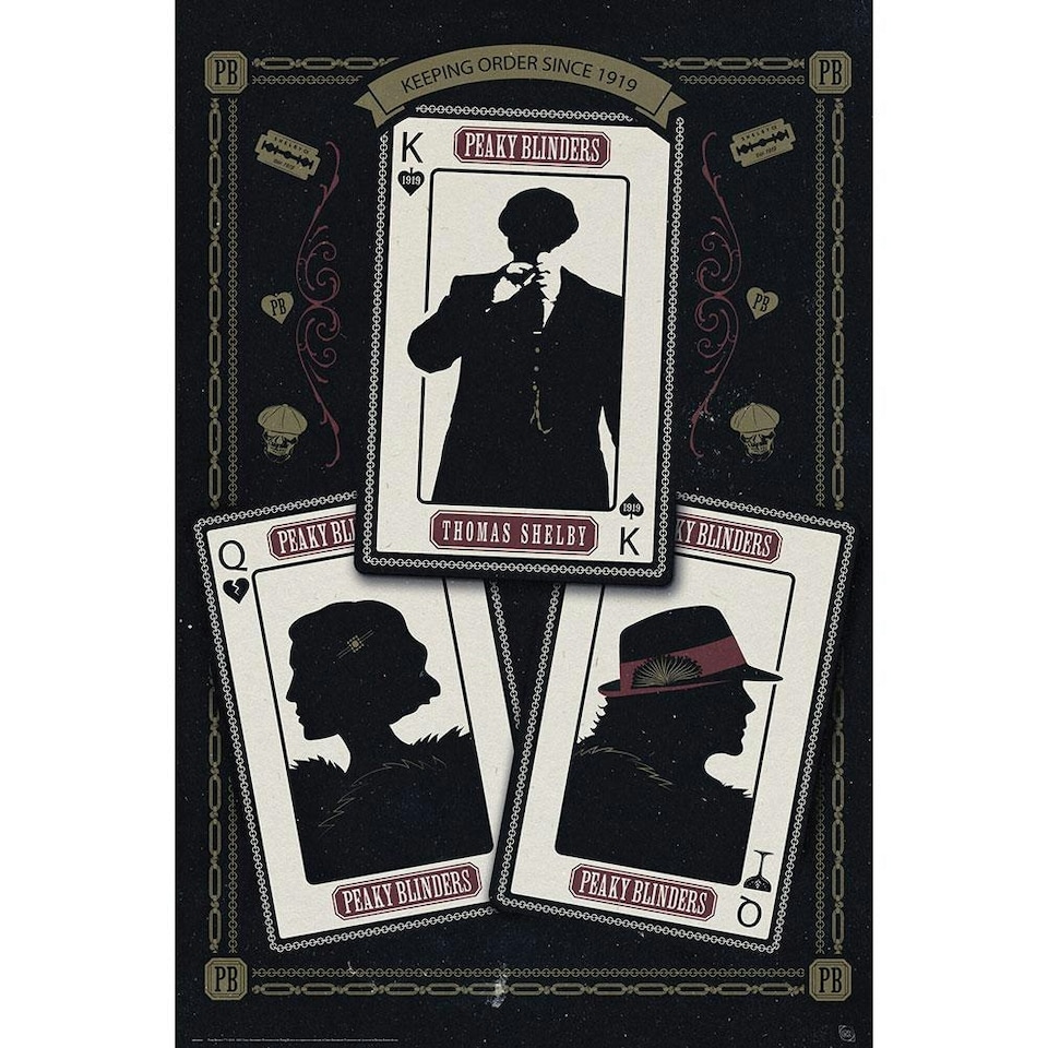 Peaky Blinders Playing Card Poster - Black/White - One Size
