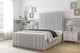 image 2 of Sloomy Kingsley Silver Plush Bed Frame With Mattress With 50" Upholstered Headboard 4' Small Double