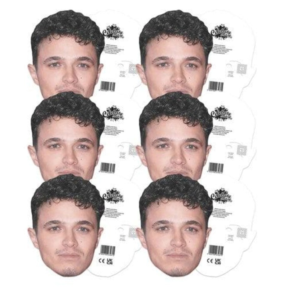 image 1 of Lando Norris Cardboard Face Mask - Pack of 6 Multi