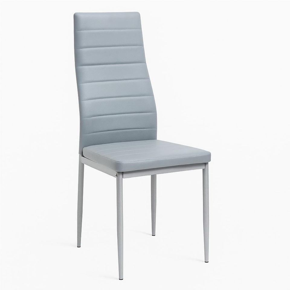 image 1 of Dining Chairs Set of 4 Grey Faux Leather Kitchen Chairs