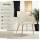 image 2 of Dining Chair Avane - velvet look, padded armchair, high backrest and high armrests - Set of 4 Cream | Beige