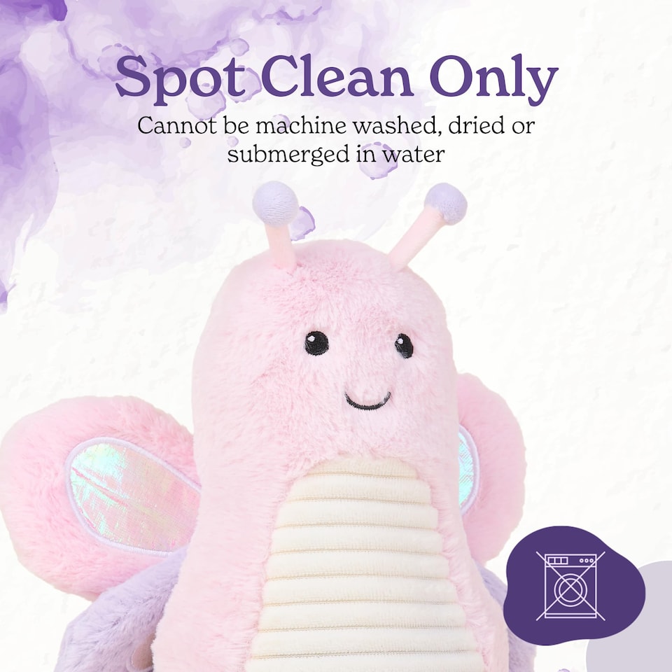 image 1 of Warmies Plush Pink Butterfly, Microwavable Heat Pad, Weighted Cuddly Plushie for Soothing Relief, Lightly Scented with French Lavender - Large