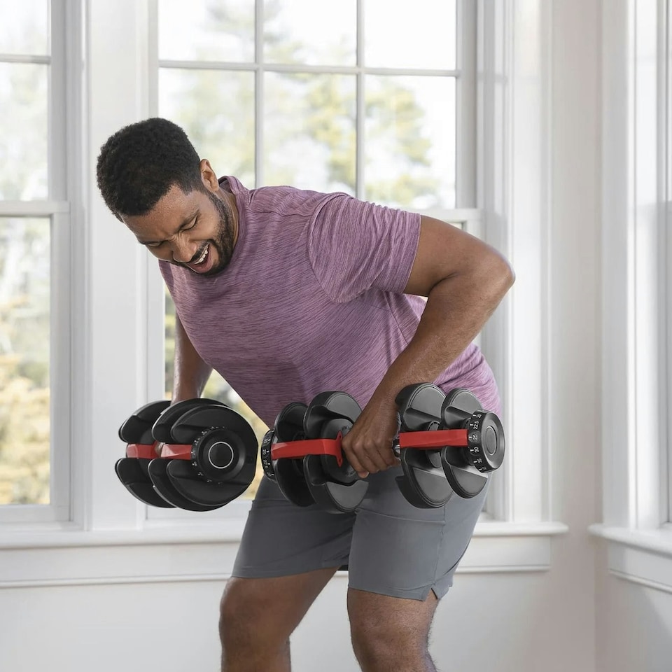 image 1 of Strongology Home Fitness Pair Adjustable Smart Dumbbell from 2.5kg up to 24kg Training Weights