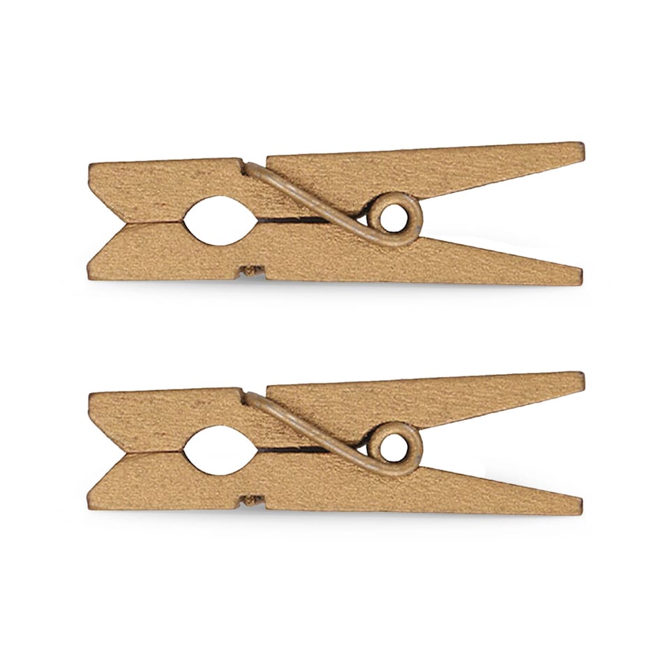 image 1 of 3.5cm Tiny Pegs, Mini Wooden Peg Silver Craft Pegs - 50pcs
