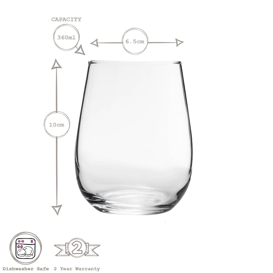 image 1 of LAV 12pc Gaia Stemless Wine Glasses Set - Clear | Clear | Clear | 12