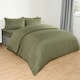 image 4 of OHS Soft Microfibre Plain Duvet Cover and Pillowcase Set, Single - Woodland Green