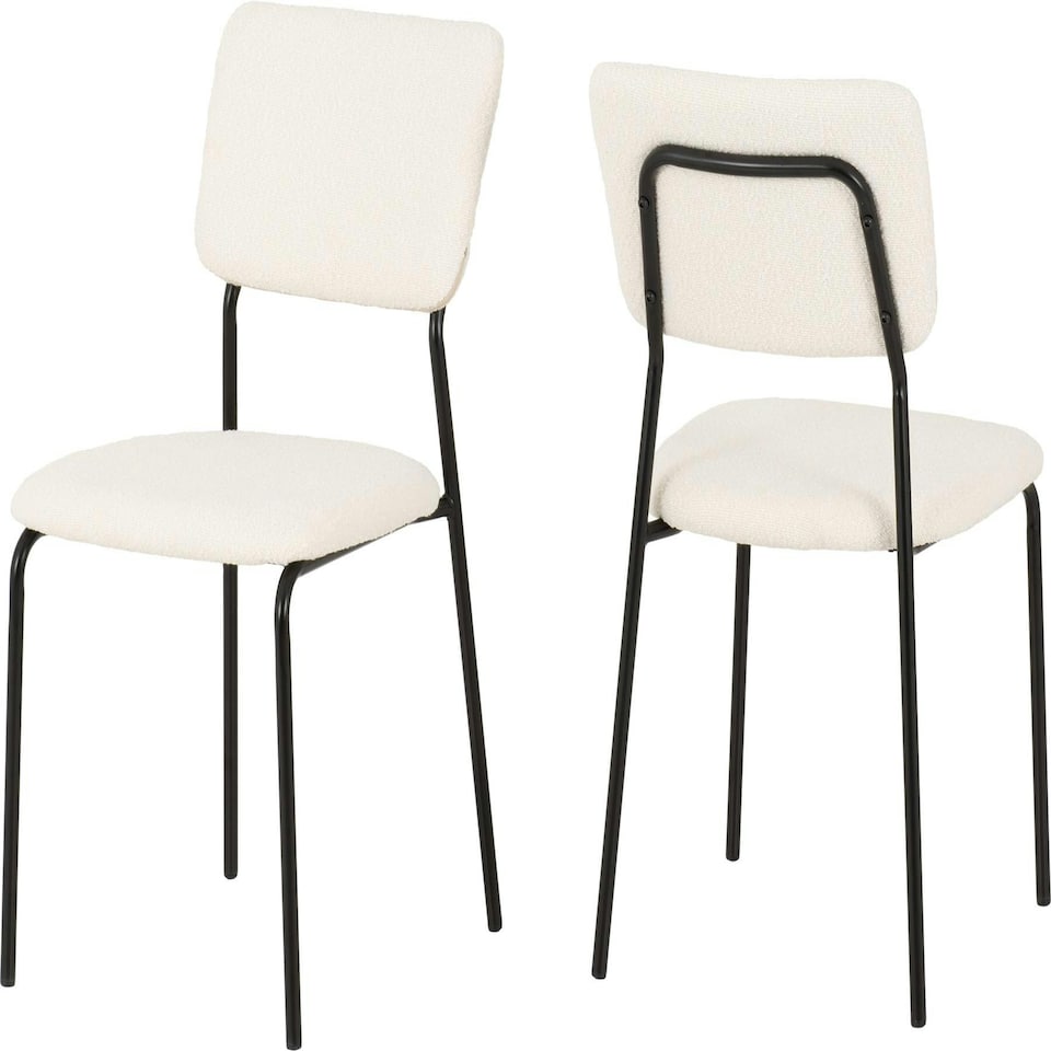 image 1 of Set of 4 Sheldon Velvet Chairs Cream | Ivory Boucle
