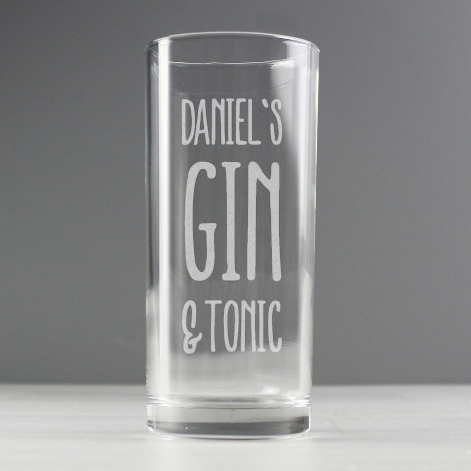 image 1 of Personalised Gin & Tonic Hi Ball Glass | Clear | 1