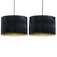 image 1 of Set of 2 Sundance - Black Velvet Pleated 30cm Lamp Shades with Gold Inner | Black | Gold | Large | 2