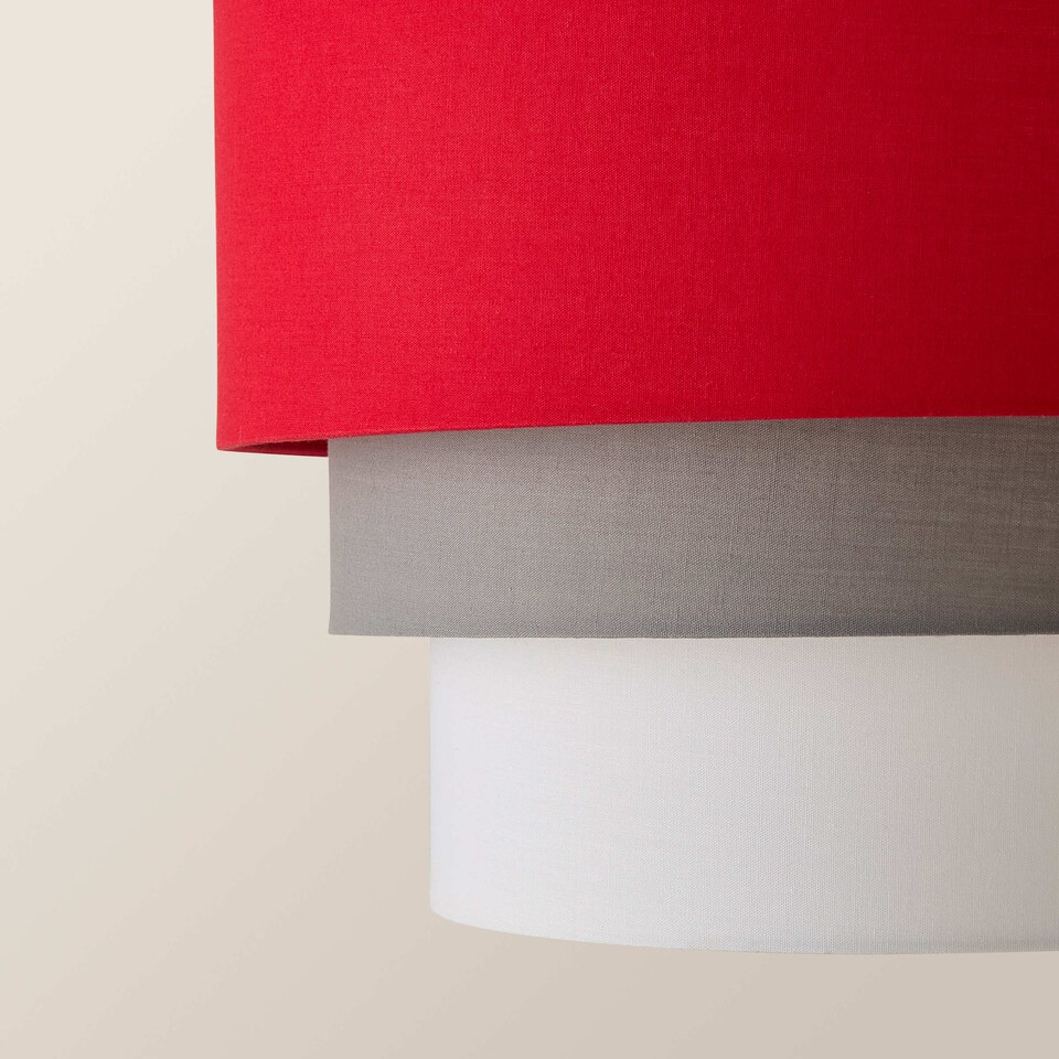 image 1 of ValueLights Aztec 3 Tier Red Fabric Ceiling Light Shade and Bulb