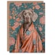 image 1 of German Weimaraner Dog Lover Floral Luxury Woman Her Birthday Card
