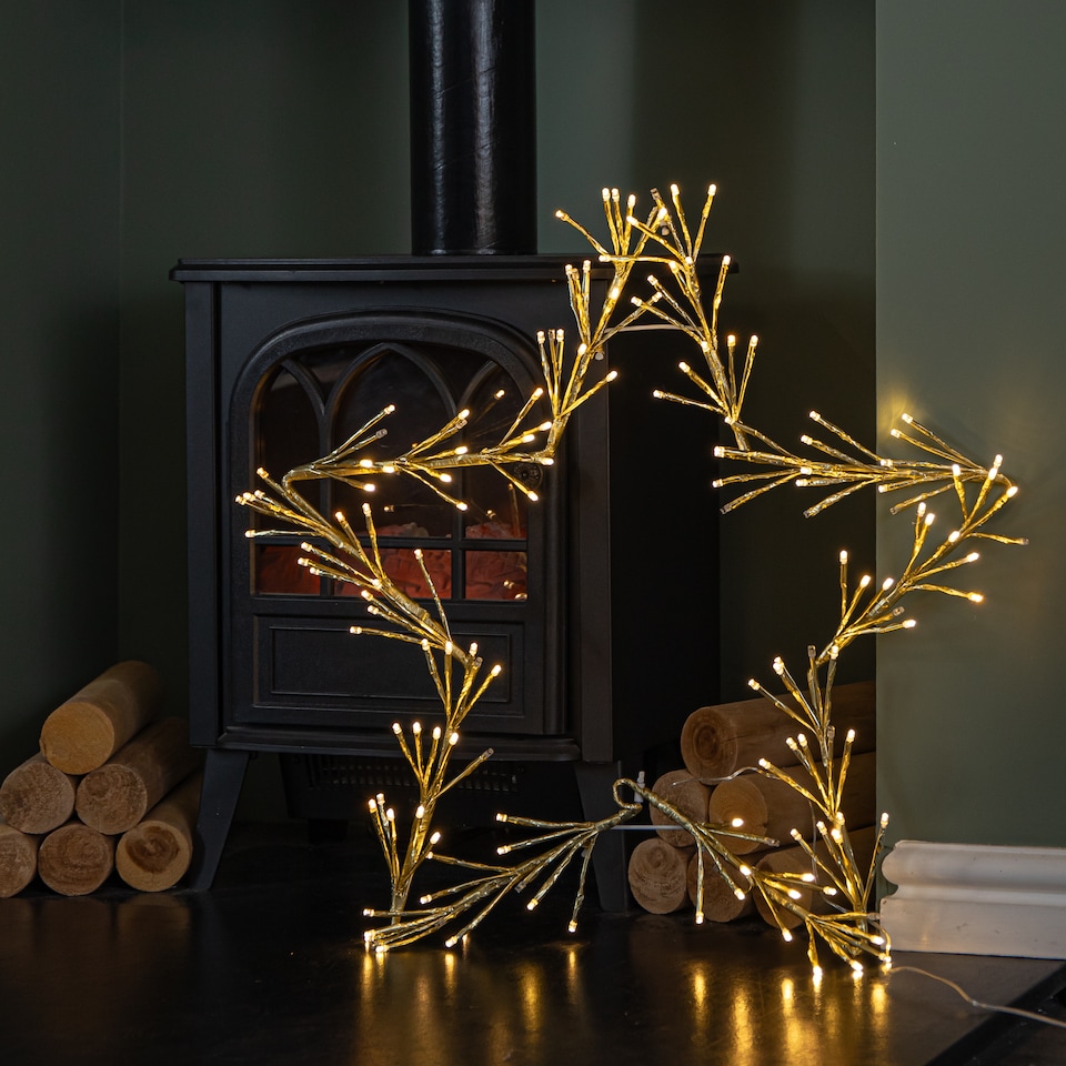 image 1 of 60cm Gold Christmas Star 150 Warm White LED Indoor/Outdoor Christmas Decorations