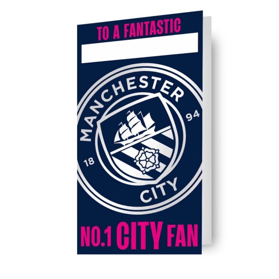 Manchester City FC Sticker Birthday Card